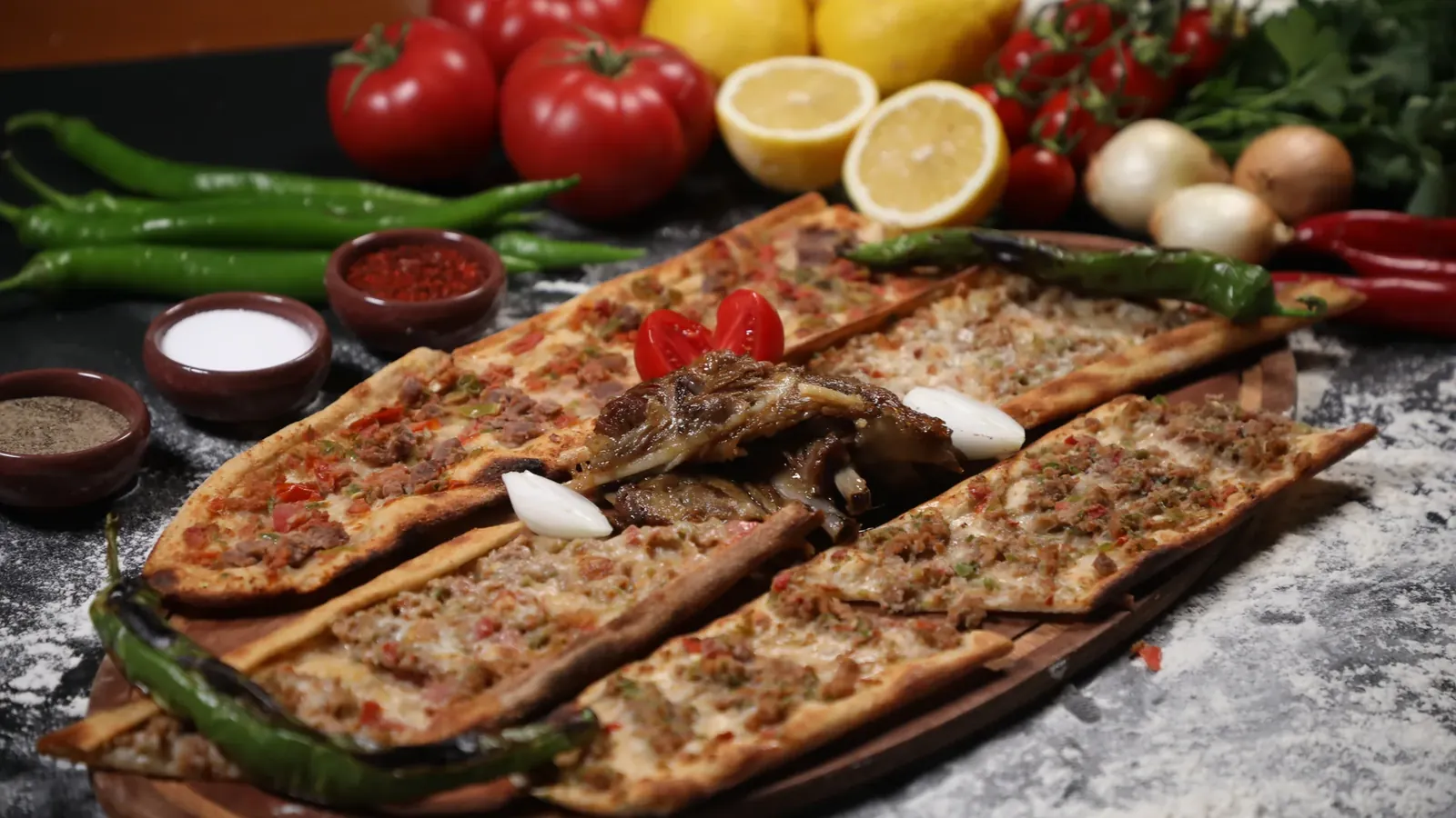 Konya Mevlana Basın Sitesi'nin etli ekmek ve pide sunumu